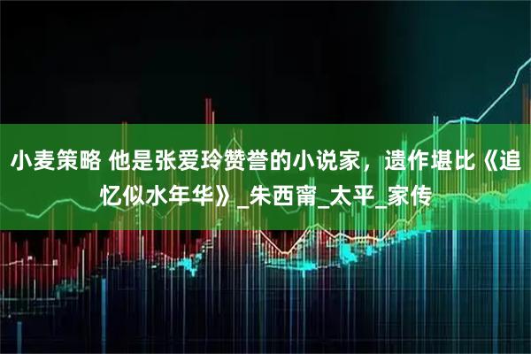 小麦策略 他是张爱玲赞誉的小说家，遗作堪比《追忆似水年华》_朱西甯_太平_家传