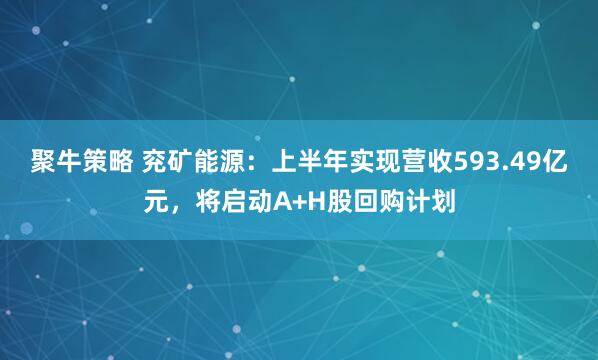 聚牛策略 兖矿能源：上半年实现营收593.49亿元，将启动A+H股回购计划
